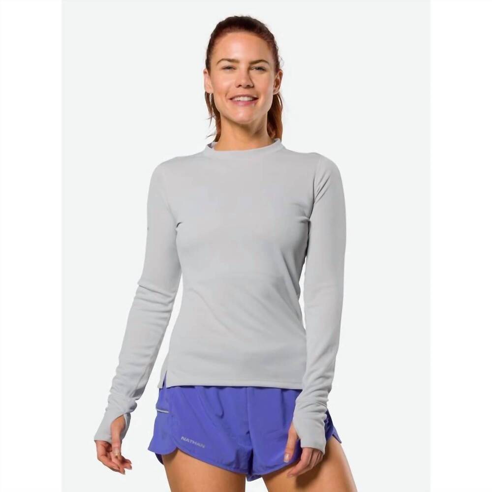 NEW NATHAN SPORTS rise long sleeve 2.0 shirt in grey mist